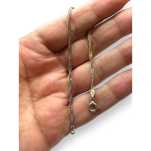 Sterling Silver 7" Italian Twist Chain Bracelet - Picture 6 of 9